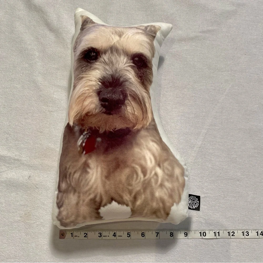 All About Vibe Double Sided Miniature Schnauzer Shaped Pillow 15”